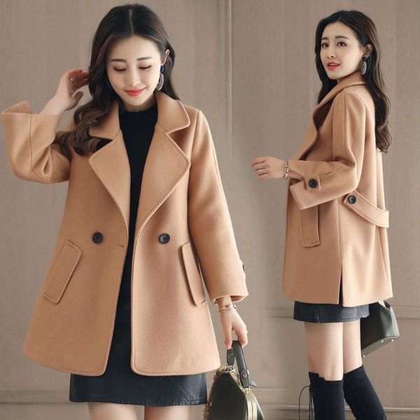 women's wool & blends multi-color wild fashion short woolen coat for women autumn winter thin section nine points sleeve elegant jacket, Black
women's wool & blends multi-color wild fashion short woolen coat for women autumn winter thin section nine points sleeve elegant jacket, Black