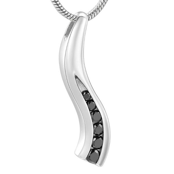 pendant necklaces lkj8389 arriving s shape black crystals inlay 316l stainless steel cremation urn with snake chain necklace, Silver
pendant necklaces lkj8389 arriving s shape black crystals inlay 316l stainless steel cremation urn with snake chain necklace, Silver