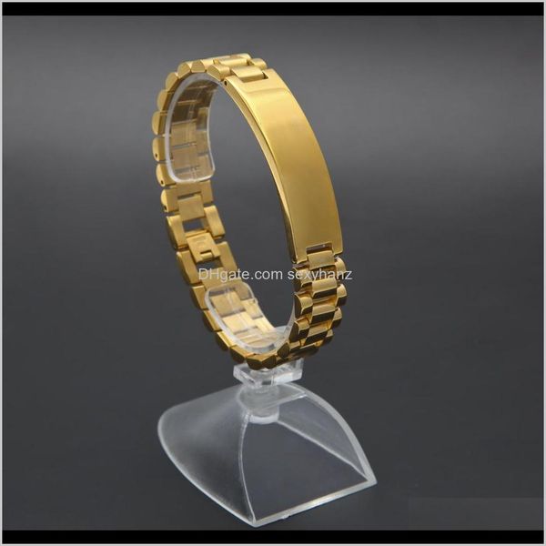 id, identification bracelets drop delivery 2021 mens watch bracelet gold plated stainless steel links cuff bangles hip hop jewelry for men g, Black
id, identification bracelets drop delivery 2021 mens watch bracelet gold plated stainless steel links cuff bangles hip hop jewelry for men g, Black
