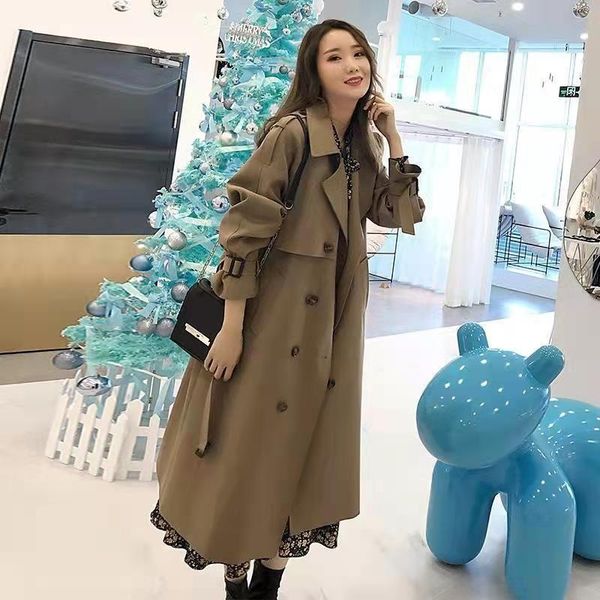 women's jackets winter women windbreaker 2021 fall style mid-length coat female over-the-knee temperament loose woman coats, Black;brown
women's jackets winter women windbreaker 2021 fall style mid-length coat female over-the-knee temperament loose woman coats, Black;brown