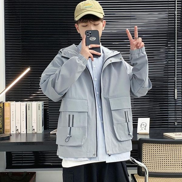 men's jackets autumn thin loose youth casual hooded jacket fashion big pocket trendy coat, Black;brown
men's jackets autumn thin loose youth casual hooded jacket fashion big pocket trendy coat, Black;brown