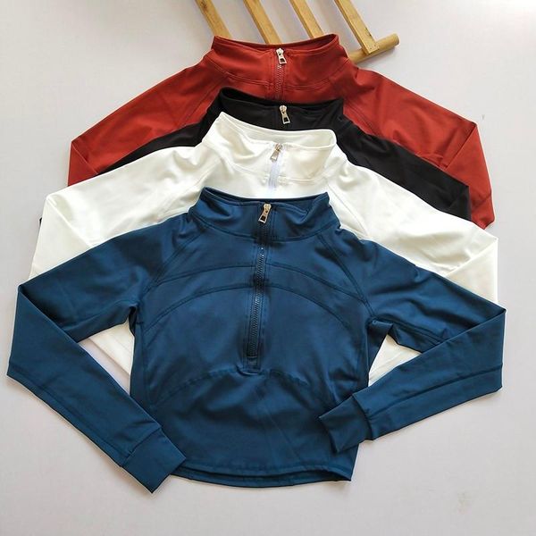 running jackets half zipper sports women's tight iron rolling fitness clothes outwear coat fast drying long sleeve yoga, Black;red 
running jackets half zipper sports women's tight iron rolling fitness clothes outwear coat fast drying long sleeve yoga, Black;red