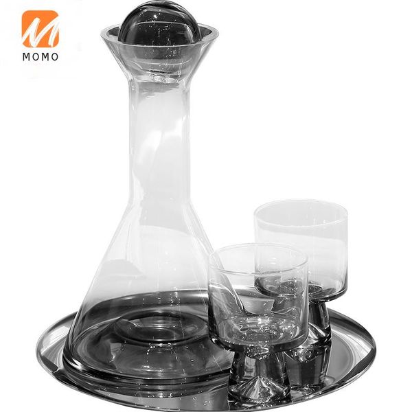 light luxury gray golden crystal glass wine set decanter household whiskey cup model room container storage bottles & jars
light luxury gray golden crystal glass wine set decanter household whiskey cup model room container storage bottles & jars