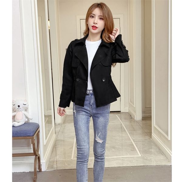 spring autumn women's jacket british style loose wild short solid color slimming long-sleeved female s ll232 210506, Black;brown
spring autumn women's jacket british style loose wild short solid color slimming long-sleeved female s ll232 210506, Black;brown