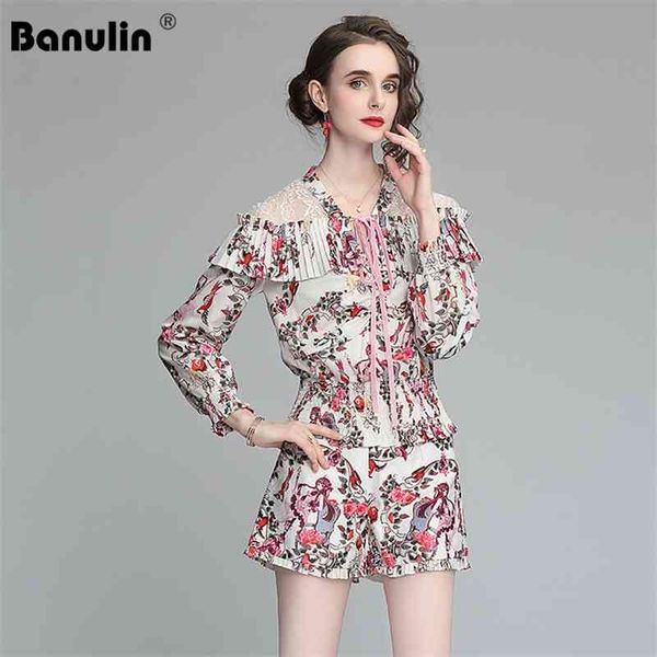 banulin summer women runway design retro printed 2 piece set female bow sashes lace patchwork ruffles and short suit n66613 210603, White
banulin summer women runway design retro printed 2 piece set female bow sashes lace patchwork ruffles and short suit n66613 210603, White