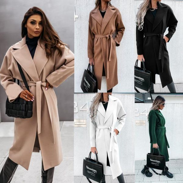 women's wool & blends european and american style autumn winter long-sleeved suit tie nizi coat women, Black
women's wool & blends european and american style autumn winter long-sleeved suit tie nizi coat women, Black