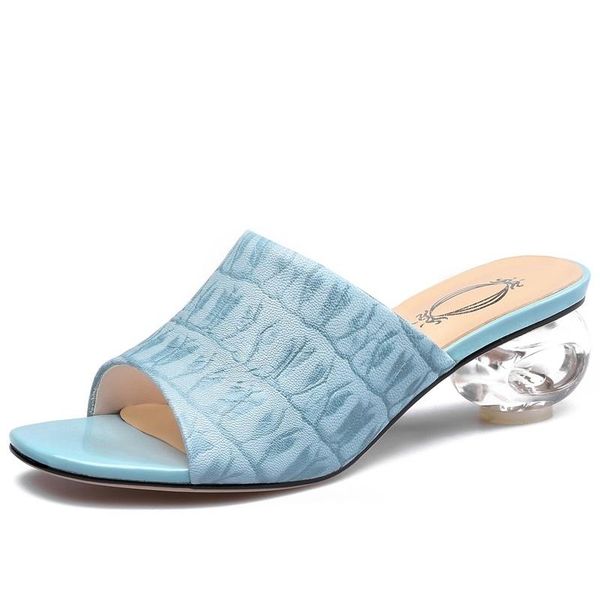 sheepskin print slides women slippers summer blue sandals 4.5cm med crystal heels genuine cow leather mules shoes, Black
sheepskin print slides women slippers summer blue sandals 4.5cm med crystal heels genuine cow leather mules shoes, Black