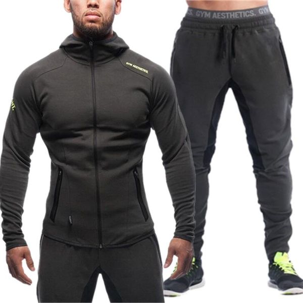 men's tracksuits 2021 sports suit brand clothing men tracksuit zipper sets sweatshirt muscle hoodies+pants gyms running, Gray
men's tracksuits 2021 sports suit brand clothing men tracksuit zipper sets sweatshirt muscle hoodies+pants gyms running, Gray