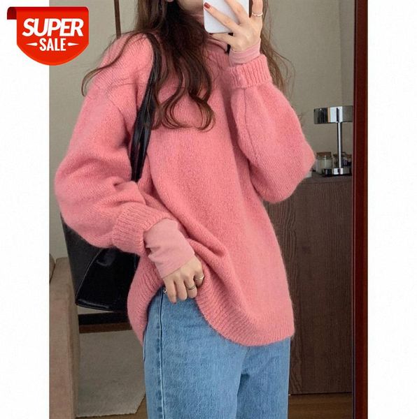 women's mohair casual knit sweater lazy style long-sleeved round neck loose 12680 #ug06, Black;gray
women's mohair casual knit sweater lazy style long-sleeved round neck loose 12680 #ug06, Black;gray