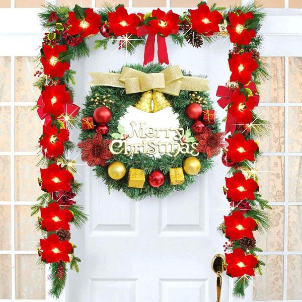christmas wreath merry party poinsettia small bell creative door wall hanging xmas garland window decoration 5* decorative flowers & wreaths
christmas wreath merry party poinsettia small bell creative door wall hanging xmas garland window decoration 5* decorative flowers & wreaths