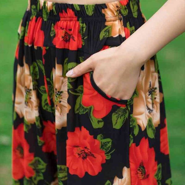 summer bohemia loos print floral trousers women beach ice silk plus size pantalettes casual elastic waist wide leg pants, Black;white
summer bohemia loos print floral trousers women beach ice silk plus size pantalettes casual elastic waist wide leg pants, Black;white