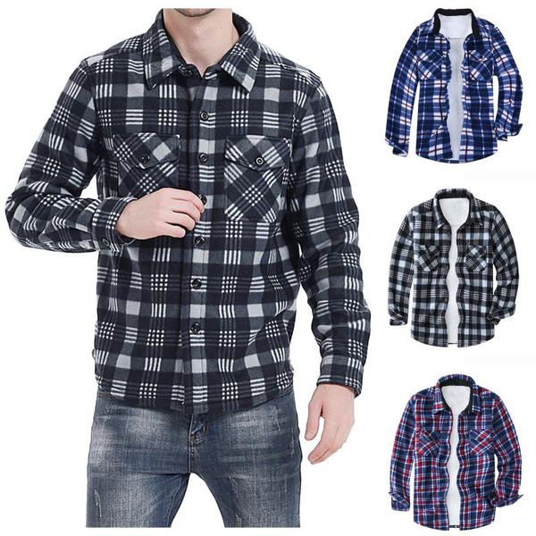 men's jackets large size plaid lapel pocket plus velvet jacket autumn and winter coat shirt top, Black;brown
men's jackets large size plaid lapel pocket plus velvet jacket autumn and winter coat shirt top, Black;brown
