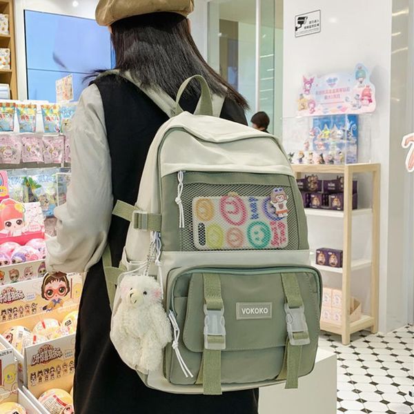 backpack women's with front mesh pocket schoolbag for teenage girls boys large capacity travel waterproof nylon mochila
backpack women's with front mesh pocket schoolbag for teenage girls boys large capacity travel waterproof nylon mochila