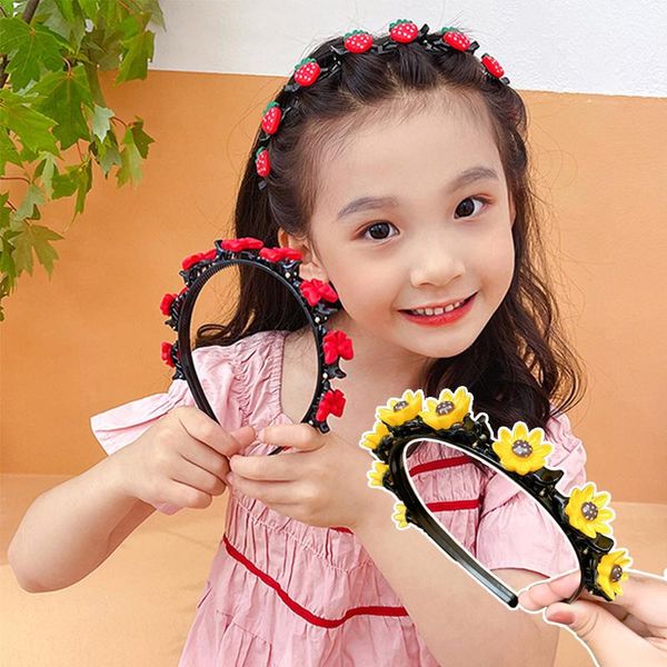 hair accessories cartoon flower strawberry hoop with clip cute children's haibands headwear girls styling tools, Slivery;white
hair accessories cartoon flower strawberry hoop with clip cute children's haibands headwear girls styling tools, Slivery;white
