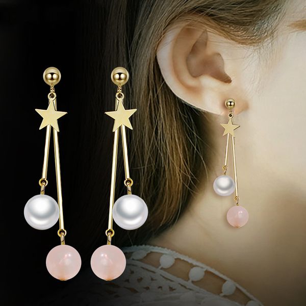 morning card korean version star long tassel earrings women's sweet candy pearl earrings temperament earrings, Silver
morning card korean version star long tassel earrings women's sweet candy pearl earrings temperament earrings, Silver