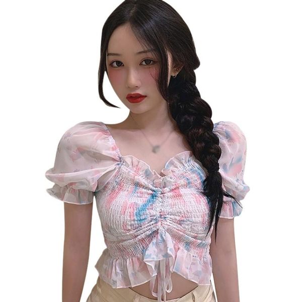 women's fashion square collar sweet pleated contrast color short chiffon shirts blouses &, White
women's fashion square collar sweet pleated contrast color short chiffon shirts blouses &, White