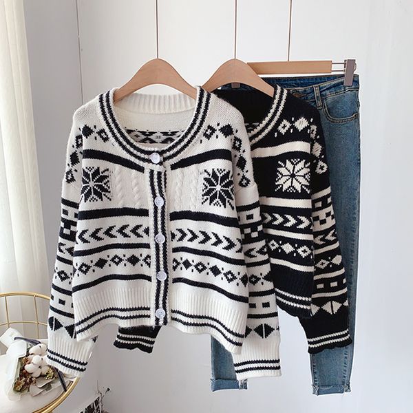 women's sweaters sweater cardigan women's winter autumn all-match retro jacket knitted o neck long sleeve qg2t, White;black
women's sweaters sweater cardigan women's winter autumn all-match retro jacket knitted o neck long sleeve qg2t, White;black