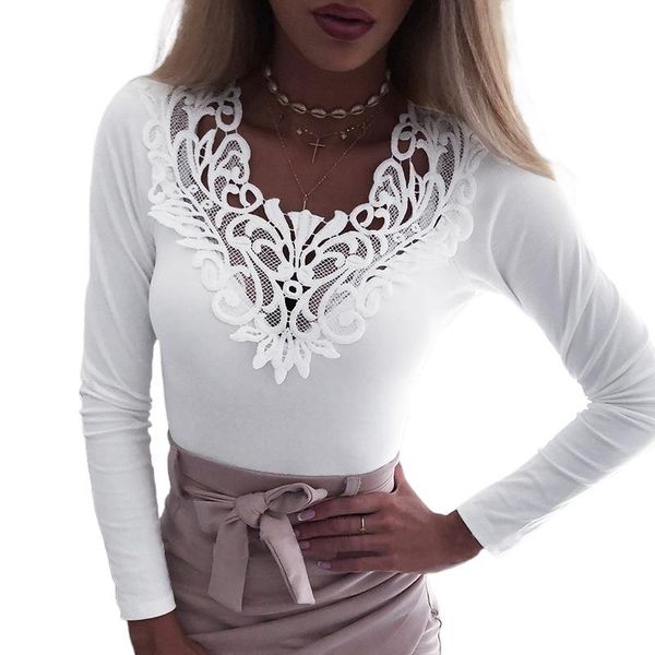 plus size women's fashion loose casual long sleeve lace splice solid color autumn t shirts blouse t-shirt, White
plus size women's fashion loose casual long sleeve lace splice solid color autumn t shirts blouse t-shirt, White