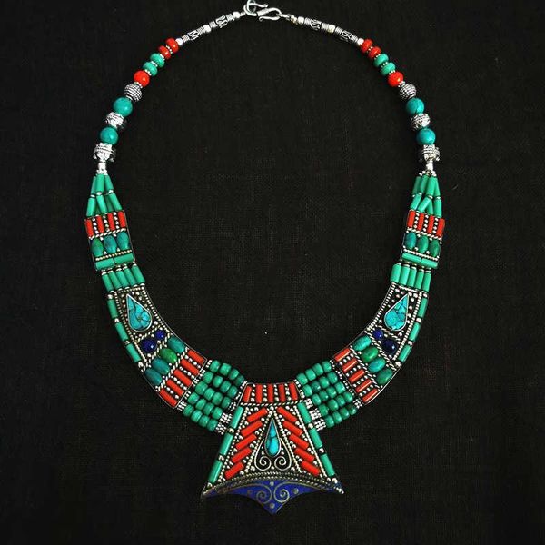 pendant necklaces boho vintage necklace copper inlaid big tibetan jewelry tnl161, Silver
pendant necklaces boho vintage necklace copper inlaid big tibetan jewelry tnl161, Silver