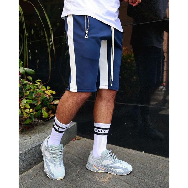 men's shorts mens jogging casual color matching zipper pocket short fashion fitness training sports five-point pants, White;black
men's shorts mens jogging casual color matching zipper pocket short fashion fitness training sports five-point pants, White;black