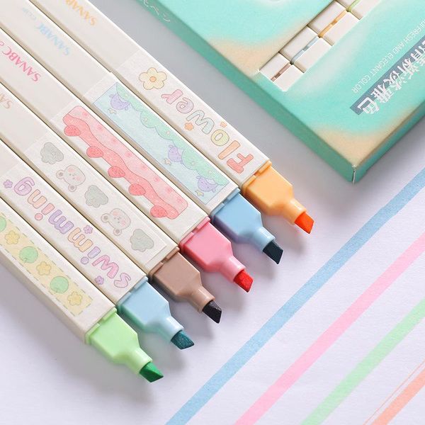 highlighters marker pen 6 colors/set soft color highlighter protect eyes water based ink pastel colors brush tip graffiti painting stationer, Black;red
highlighters marker pen 6 colors/set soft color highlighter protect eyes water based ink pastel colors brush tip graffiti painting stationer, Black;red