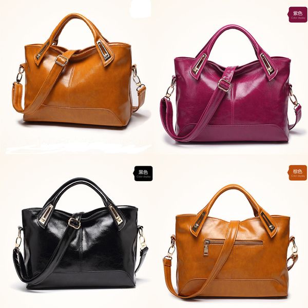 2021 new fashion simple bag oil wax leather women's one shoulder messenger handbag handbag, Black;red
2021 new fashion simple bag oil wax leather women's one shoulder messenger handbag handbag, Black;red