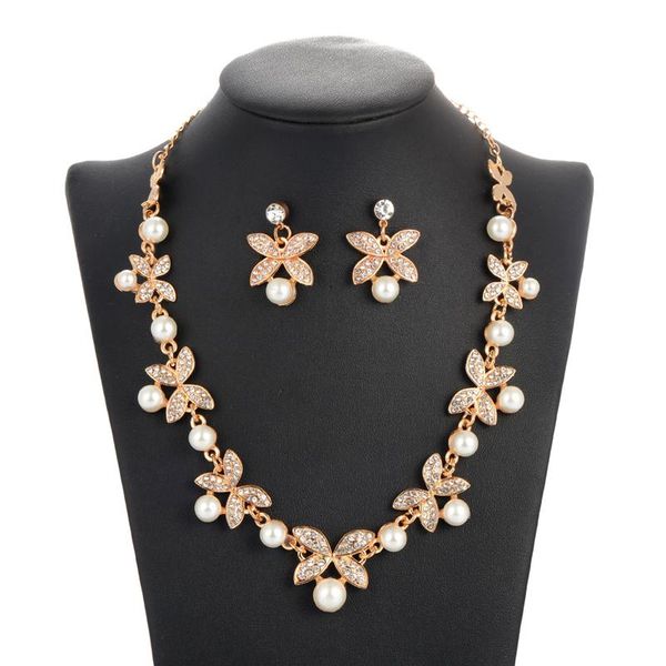 earrings & necklace romantic imitation pearl butterfly jewelry sets for women wedding crystal choker necklaces party gifts, Silver
earrings & necklace romantic imitation pearl butterfly jewelry sets for women wedding crystal choker necklaces party gifts, Silver