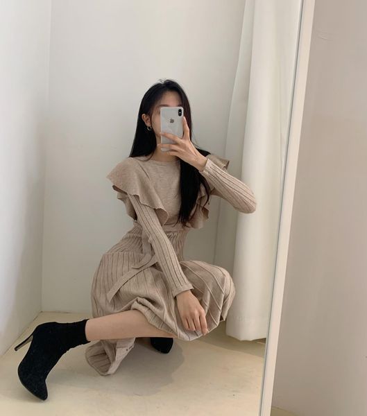 spring women dresses ol womens long sleeve ruffles knitted sweater dress autumn winter lace up solid o neck pullover, Black;gray
spring women dresses ol womens long sleeve ruffles knitted sweater dress autumn winter lace up solid o neck pullover, Black;gray