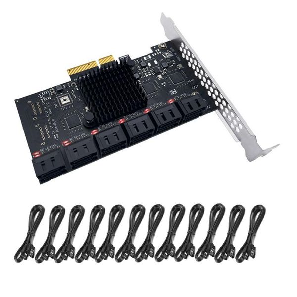 computer cables & connectors pcie sata card 12 ports 6gb 3.0 adapter with cable, to controller expansion card,support devices
computer cables & connectors pcie sata card 12 ports 6gb 3.0 adapter with cable, to controller expansion card,support devices