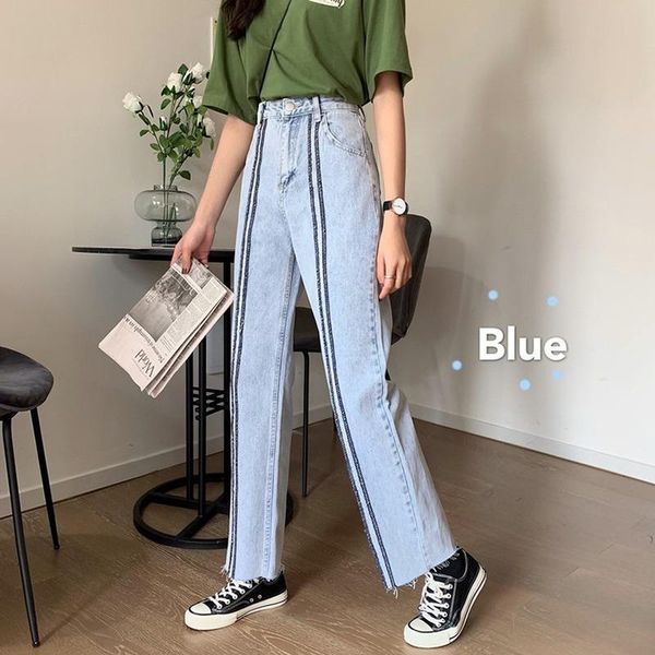 women's jeans gagarich high waist hip button design denim pants women fashion contrast color striped patch straight pantalones spring l, Blue
women's jeans gagarich high waist hip button design denim pants women fashion contrast color striped patch straight pantalones spring l, Blue