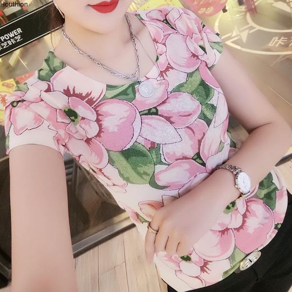 women's t-shirt houthion printed woman fashion casual korean version slim short-sleeved cotton polyester, White
women's t-shirt houthion printed woman fashion casual korean version slim short-sleeved cotton polyester, White