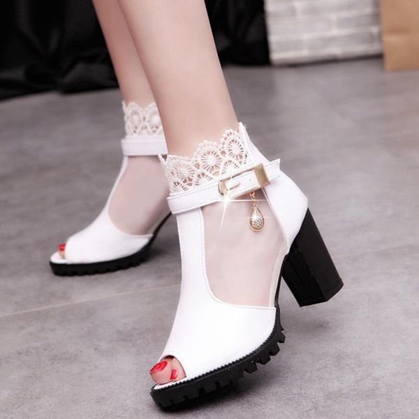 sandals 2021 summer fish mouth lace women's korean version of solid color mesh thick heel high, Black
sandals 2021 summer fish mouth lace women's korean version of solid color mesh thick heel high, Black