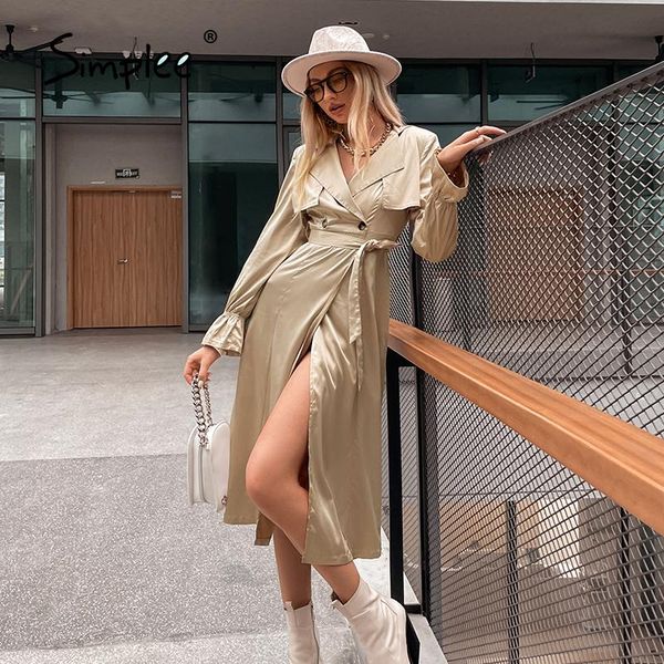 women's trench coats simplee high street lace up v-neck long peat sleeves coat women elegant buttons solid female blazer collar 2021, Tan;black
women's trench coats simplee high street lace up v-neck long peat sleeves coat women elegant buttons solid female blazer collar 2021, Tan;black