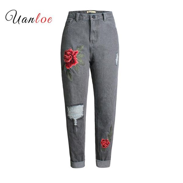 embroidery high waist woman jeans bf loose vintage ripped pants boyfriend style female denim trousers mujer streetwear women's, Blue
embroidery high waist woman jeans bf loose vintage ripped pants boyfriend style female denim trousers mujer streetwear women's, Blue