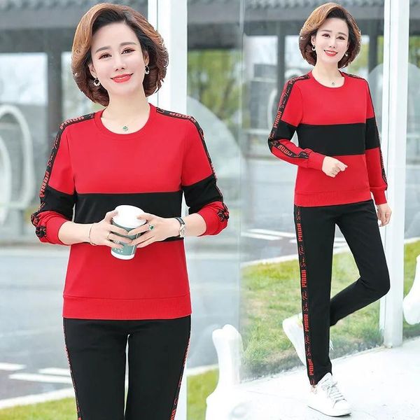 women's two piece pants casual sportswear middle-aged womens spring autumn sets suit female o-neck & suits large size tracksuit, White
women's two piece pants casual sportswear middle-aged womens spring autumn sets suit female o-neck & suits large size tracksuit, White