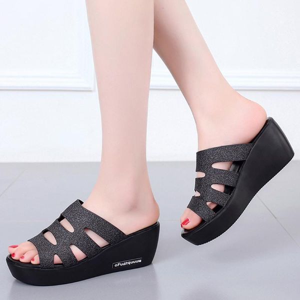 slippers sagace summer women rhinestone high heel wedge female shoes casual bottom ladies beach, Black
slippers sagace summer women rhinestone high heel wedge female shoes casual bottom ladies beach, Black