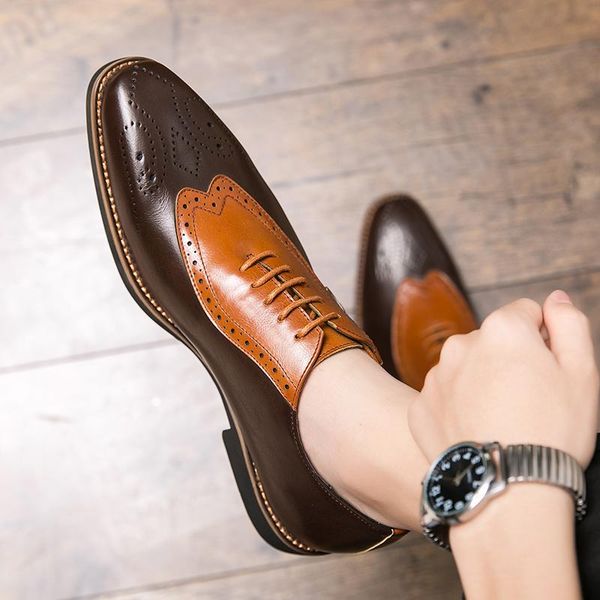 dress shoes retro leather men oxford italian style male pointed brogue carving loafers 38-48, Black
dress shoes retro leather men oxford italian style male pointed brogue carving loafers 38-48, Black