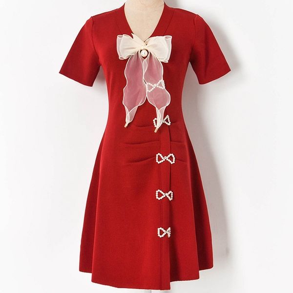 dresses summer sweater women cute bows beaded v neck short sleeve red mini knitting femal 2021 korean fashion clothing, Black;gray
dresses summer sweater women cute bows beaded v neck short sleeve red mini knitting femal 2021 korean fashion clothing, Black;gray