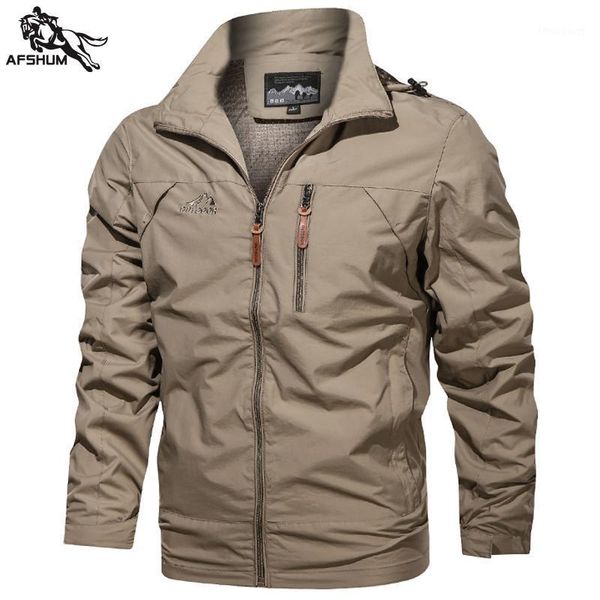 men's jackets jacket men spring autumn mens splicing hooded windbreaker embroidery casual coat military coats 8817, Black;brown