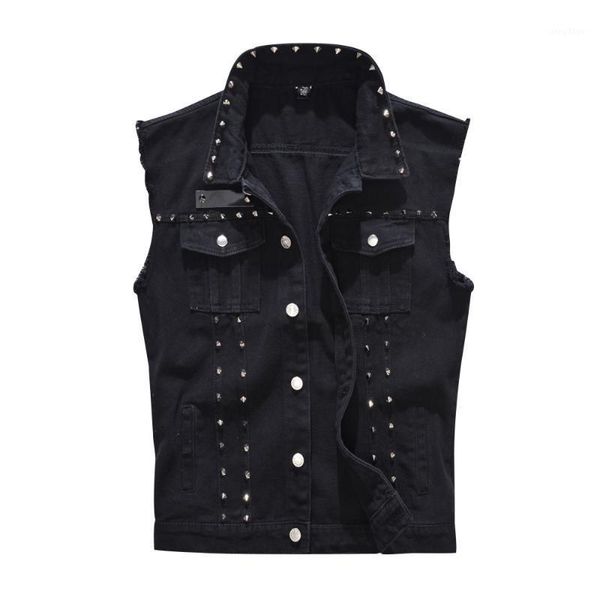 men's coat vests cotton ripped jeans sleeveless jacket black denim vest cool rivets male hip hop washed cowboy waistcoat jackets, Black;brown
men's coat vests cotton ripped jeans sleeveless jacket black denim vest cool rivets male hip hop washed cowboy waistcoat jackets, Black;brown