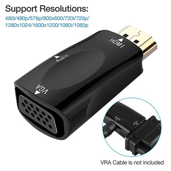 audio cables & connectors 1080p male to vga female adapter video converter 3.5mm output cable black
audio cables & connectors 1080p male to vga female adapter video converter 3.5mm output cable black