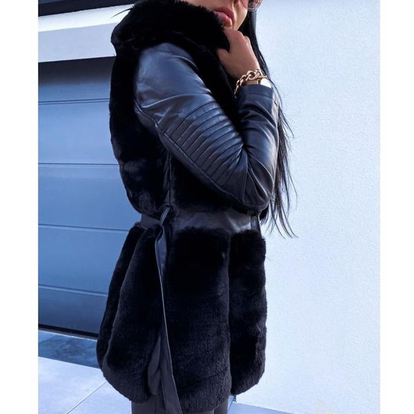 women's leather & faux wepbel coats jackets outwear fur jacket with belt coat women clothing hooded solid color zipper, Black
women's leather & faux wepbel coats jackets outwear fur jacket with belt coat women clothing hooded solid color zipper, Black