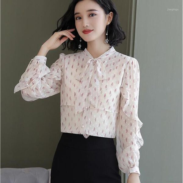 fashion blouse for women 2021 dot wave point chiffon shirt long sleeve shirts bow v collar office women's blouses &, White
fashion blouse for women 2021 dot wave point chiffon shirt long sleeve shirts bow v collar office women's blouses &, White
