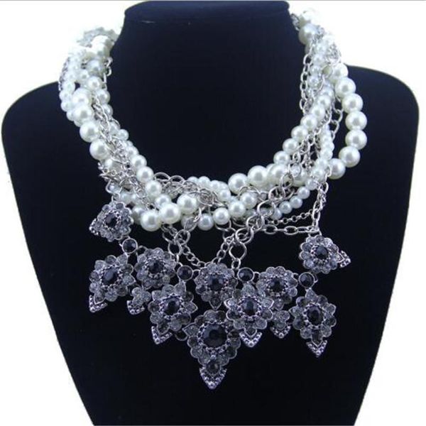 european and american multi-layer pearl necklace female short clavicle exaggerated luxury domineering for women jewelry chokers, Golden;silver
european and american multi-layer pearl necklace female short clavicle exaggerated luxury domineering for women jewelry chokers, Golden;silver