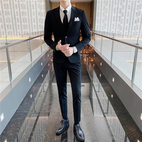 men's 2021 spring and autumn business banquet man suit bridegroom wedding dress three piece suits & blazers, White;black
men's 2021 spring and autumn business banquet man suit bridegroom wedding dress three piece suits & blazers, White;black