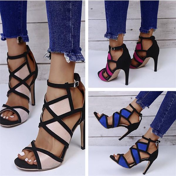 dress shoes summer women's pointed toe hollow color matching high-heeled sandals plus size stiletto heels fashion trend buckles sexy, Black
dress shoes summer women's pointed toe hollow color matching high-heeled sandals plus size stiletto heels fashion trend buckles sexy, Black
