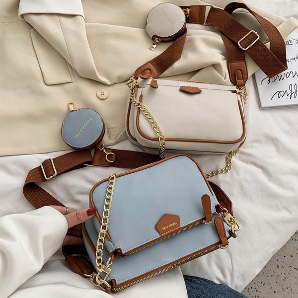 three-in-one messenger bag for women 2021 japanese and korean broad chain underarm three-piece summer versatile cross body
three-in-one messenger bag for women 2021 japanese and korean broad chain underarm three-piece summer versatile cross body