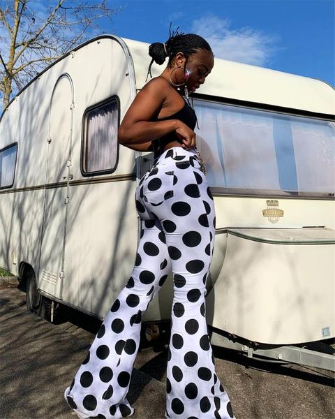 women's pants & capris women polka dot flared trousers female dots high waist bell-bottomed spring fall streetwear, Black;white
women's pants & capris women polka dot flared trousers female dots high waist bell-bottomed spring fall streetwear, Black;white