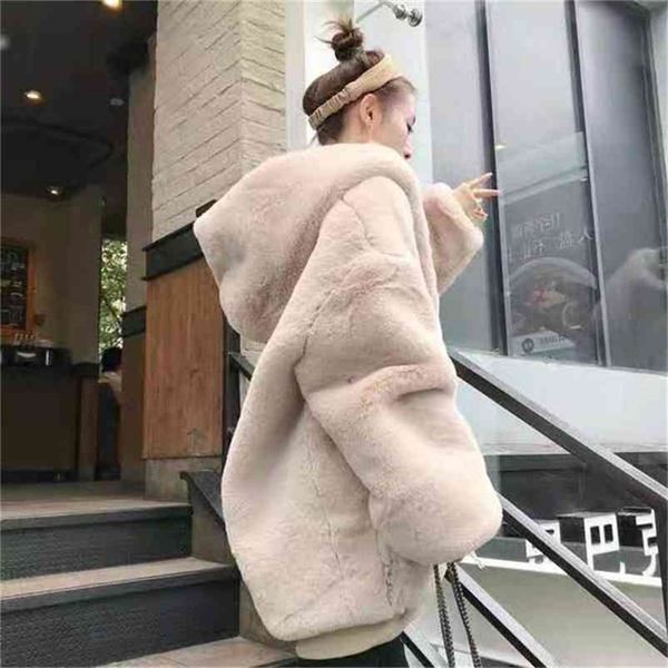female winter thick warm hooded faux fur coat women fashion fluffy oversize loose parka casual jacket 210519, Black;brown
female winter thick warm hooded faux fur coat women fashion fluffy oversize loose parka casual jacket 210519, Black;brown