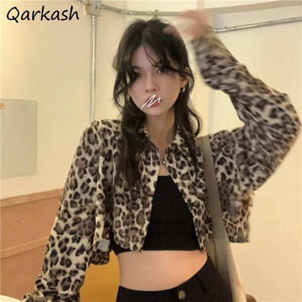 women's jackets leopard women cropped streetwear party all-match turn down collar spring basic tender vintage stylish aesthetic ins, Black;brown
women's jackets leopard women cropped streetwear party all-match turn down collar spring basic tender vintage stylish aesthetic ins, Black;brown